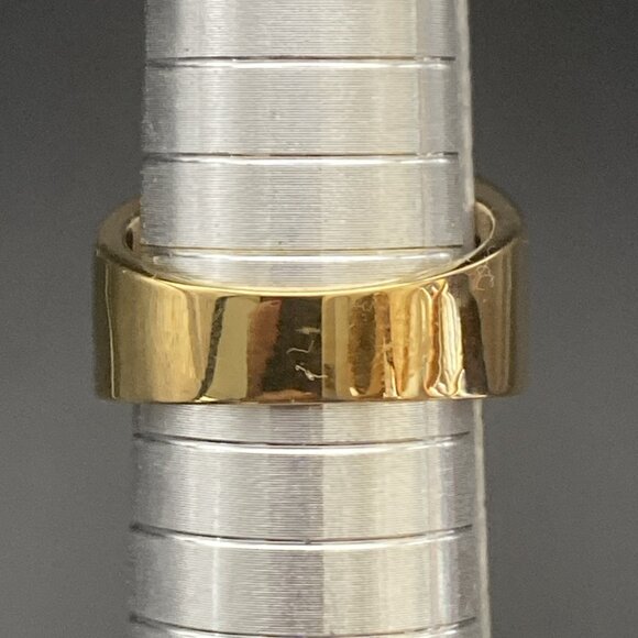 Art Deco Ring Yellow Gold Plated Multicolor Baguette Rhinestone CZ Band Sz 8.5 - Picture 8 of 9